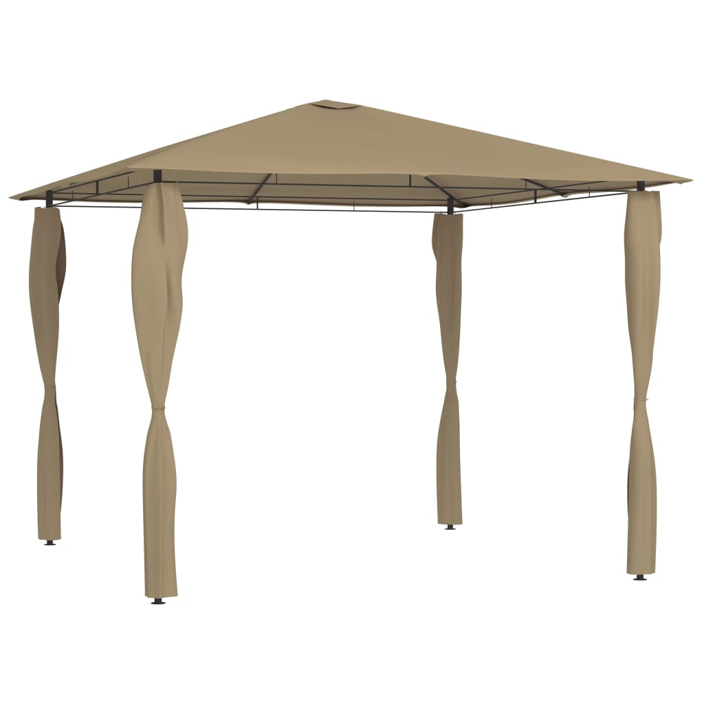 JUNG Vida Pavillon mit Pfostenabdeckungen 3x3x2,6 m Taupe 160 g/m²