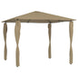 JUNG Vida Pavillon mit Pfostenabdeckungen 3x3x2,6 m Taupe 160 g/m²
