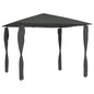 JUNG Vida Pavillon mit Pfostenabdeckungen 3x3x2,6 m Anthrazit 160 g/m²