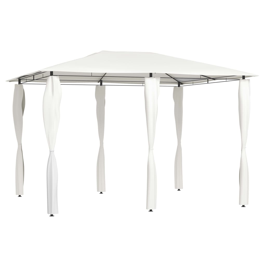 JUNG Vida Pavillon mit Pfostenabdeckungen 3x4x2,6 m Creme 160 g/m²