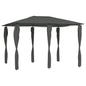 JUNG Vida Pavillon mit Pfostenabdeckungen 3x4x2,6 m Anthrazit 160 g/m²
