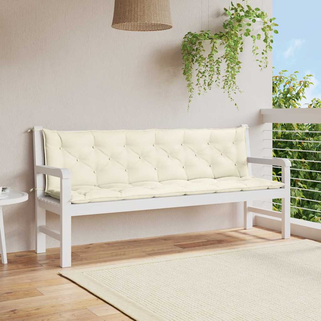 JUNG Vida Gartenbank-Auflage Cremeweiß 200x(50+50)x7 cm Oxford-Gewebe