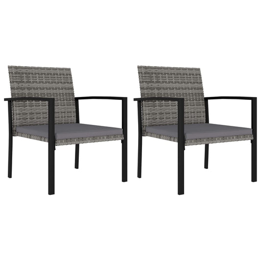 JUNG Vida Garten-Essstühle 2 Stk. Poly Rattan Grau