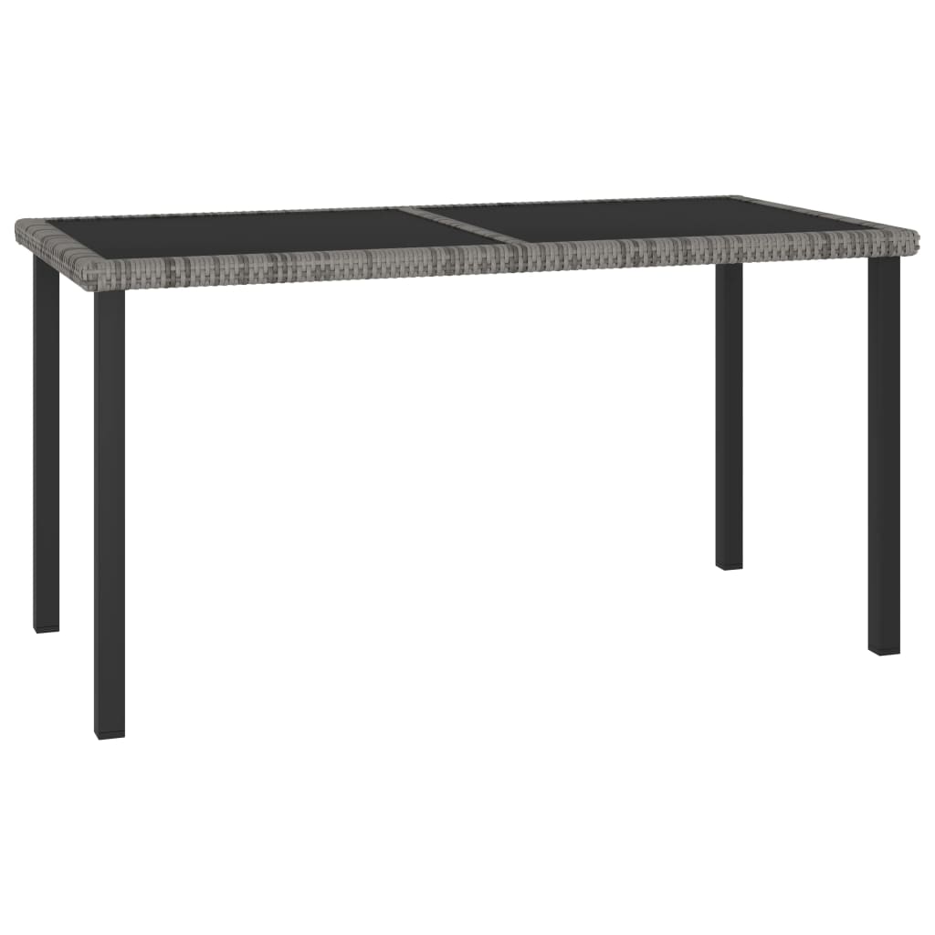 JUNG Vida Garten-Esstisch Grau 140x70x73 cm Poly Rattan