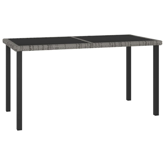 JUNG Vida Garten-Esstisch Grau 140x70x73 cm Poly Rattan