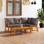 JUNG Vida 4-tlg. Garten-Lounge-Set mit Auflagen Massivholz Akazie