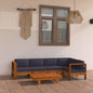 JUNG Vida 6-tlg. Garten-Lounge-Set mit Dunkelgrauen Auflagen Akazienholz