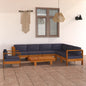 JUNG Vida 8-tlg. Garten-Lounge-Set mit Dunkelgrauen Auflagen Akazienholz