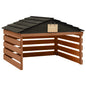 JUNG Vida Mähroboter-Garage Schwarz und Braun 78x74x54 cm Tannenholz