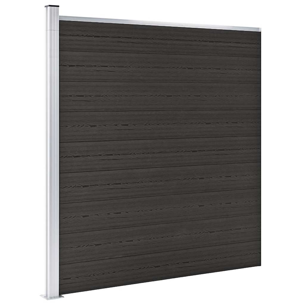 JUNG Vida Zaunelement WPC 175x186 cm Schwarz