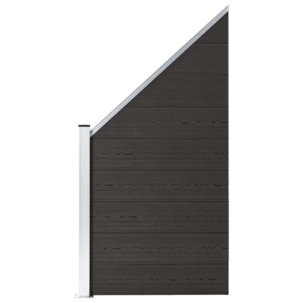 JUNG Vida Zaunelement WPC 95x(105-180) cm Schwarz