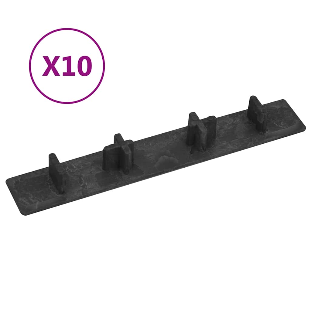 JUNG Vida Endkappen für Terrassendielen 10 Stk. Schwarz Kunststoff