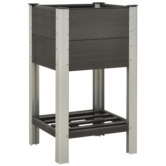 JUNG Vida Garten-Hochbeet mit Ablage 50x50x90 cm WPC Grau