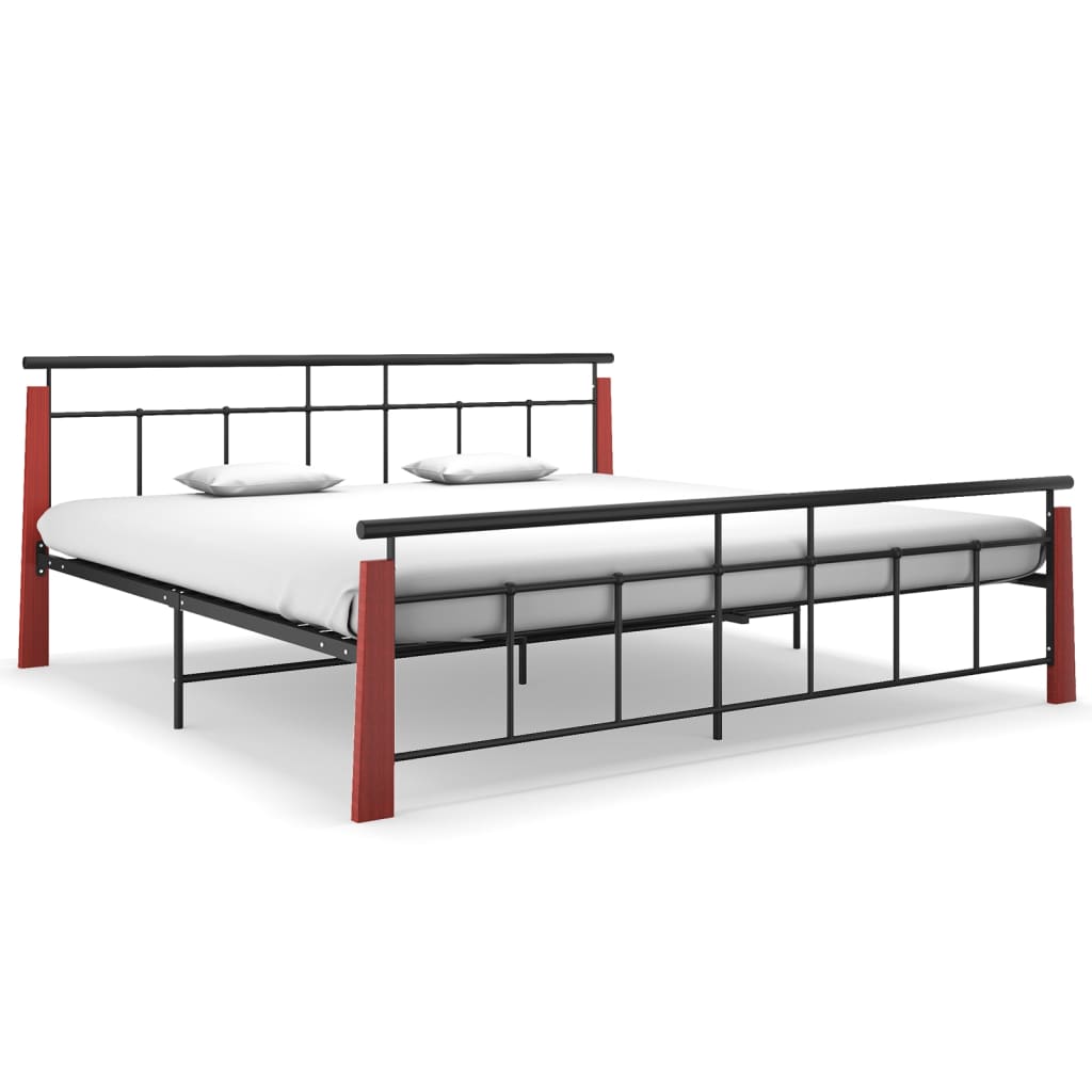 JUNG Vida Bettgestell Metall und Massivholz Eiche 200x200 cm
