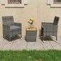JUNG Vida 3-tlg. Bistro-Set Poly Rattan und Akazienholz Grau