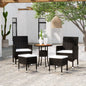 JUNG Vida 5-tlg. Garten-Lounge-Set Poly Rattan Schwarz