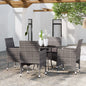 JUNG Vida 5-tlg. Garten-Essgruppe Poly Rattan Grau