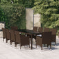 JUNG Vida 11-tlg. Garten-Essgruppe Poly Rattan-Braun