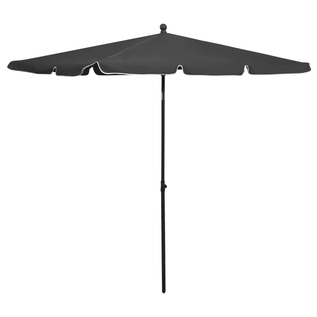 JUNG Vida Sonnenschirm mit Mast 210x140 cm Anthrazit