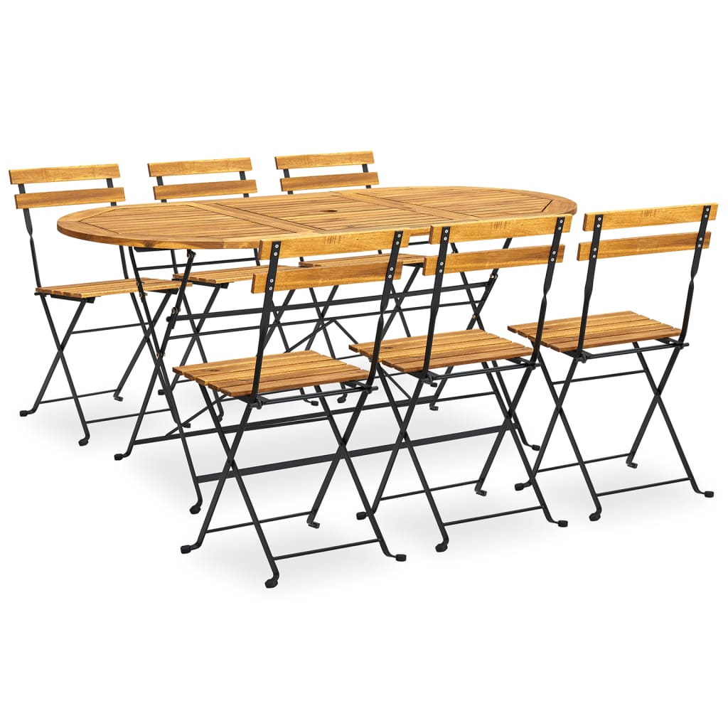 JUNG Vida 7-tlg. Garten-Essgruppe Klappbar Akazie Massivholz