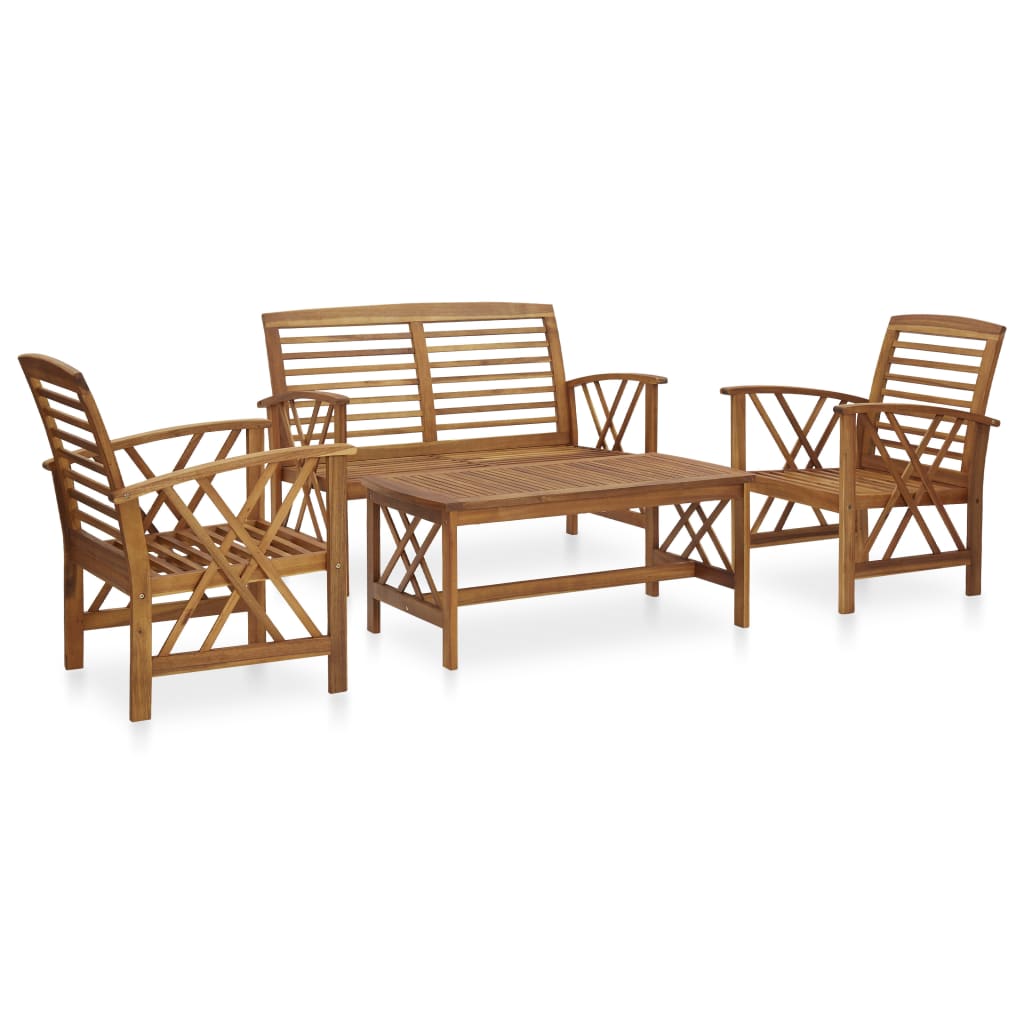 JUNG Vida 4-tlg. Garten-Lounge-Set Massivholz Akazie