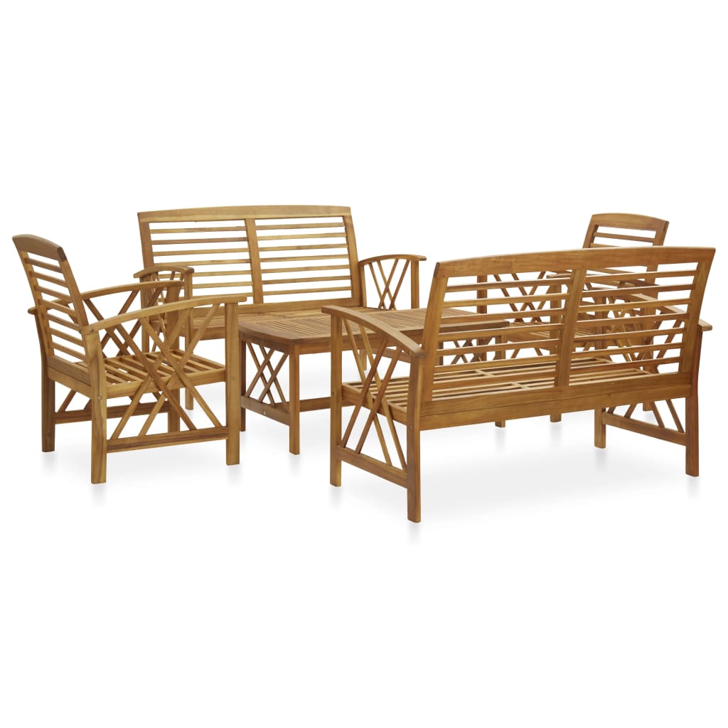 JUNG Vida 5-tlg. Garten-Lounge-Set Massivholz Akazie
