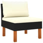 JUNG Vida Mittelsofa Poly Rattan und Eukalyptus Massivholz