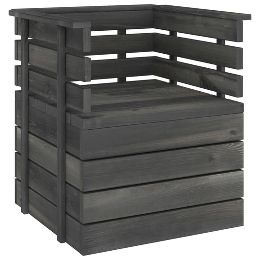 JUNG Vida Gartensessel Massivholz Kiefer Dunkelgrau