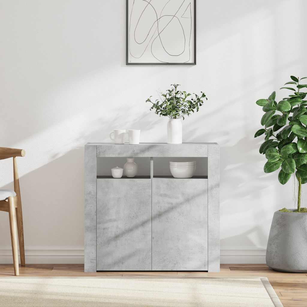 JUNG Vida Sideboard mit LED-Leuchten Betongrau 80x35x75 cm