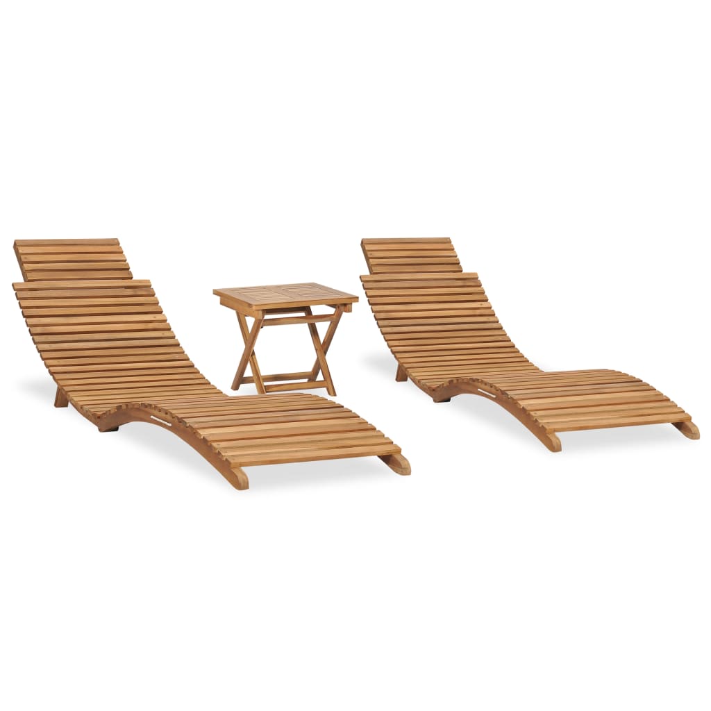JUNG Vida 3-tlg. Garten-Lounge-Set Klappbar Massivholz Teak
