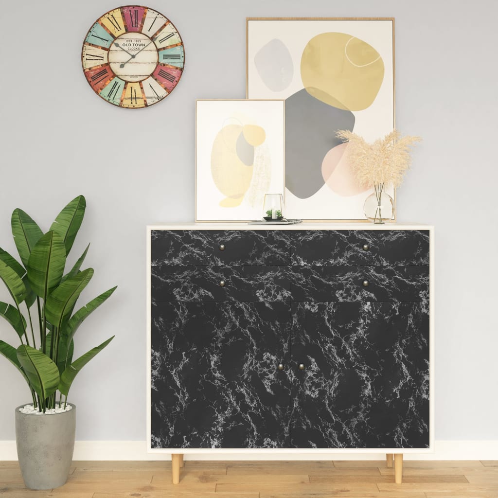 JUNG Vida Selbstklebende Möbelfolie Schwarz Steinoptik 500x90 cm PVC