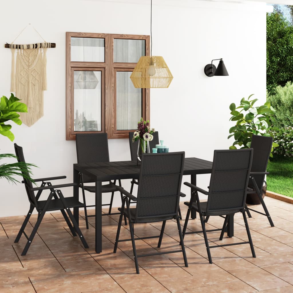 JUNG Vida 7-tlg. Garten-Essgruppe Schwarz