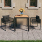 JUNG Vida 3-tlg. Garten-Essgruppe PVC Rattan Schwarz und Braun