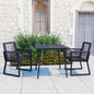 JUNG Vida 3-tlg. Garten-Essgruppe PVC Rattan Schwarz
