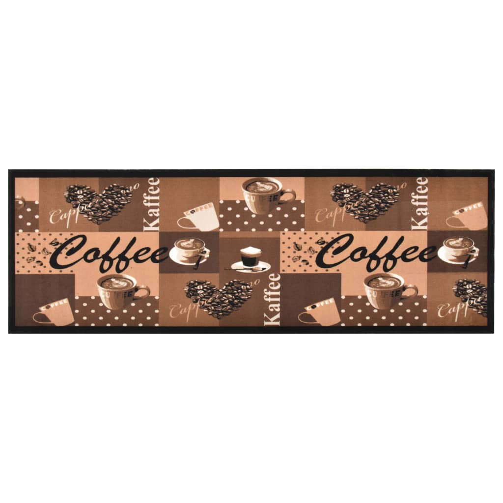 JUNG Vida Küchenteppich Waschbar Kaffee Braun 60x300 cm