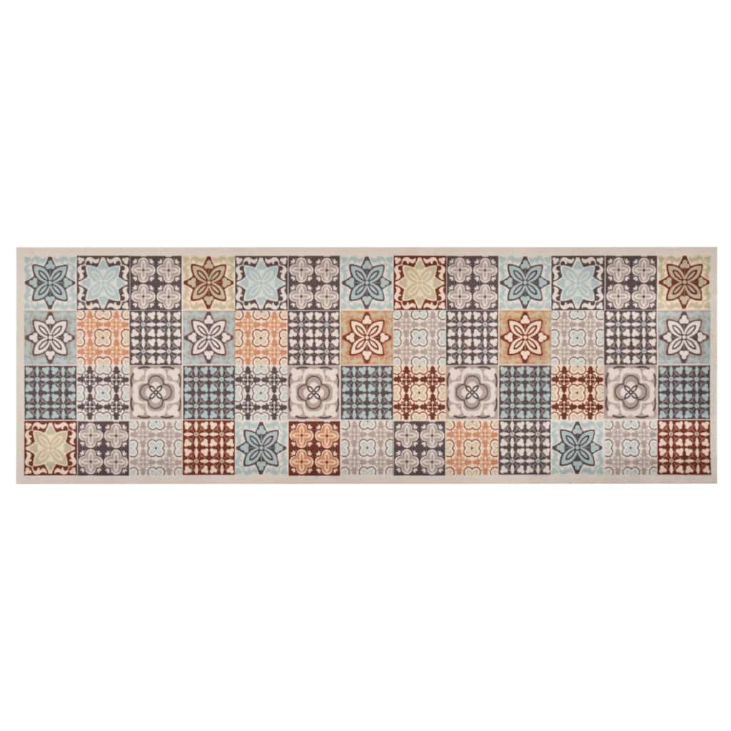 JUNG Vida Küchenteppich Waschbar Mosaik Mehrfarbig 60x180 cm