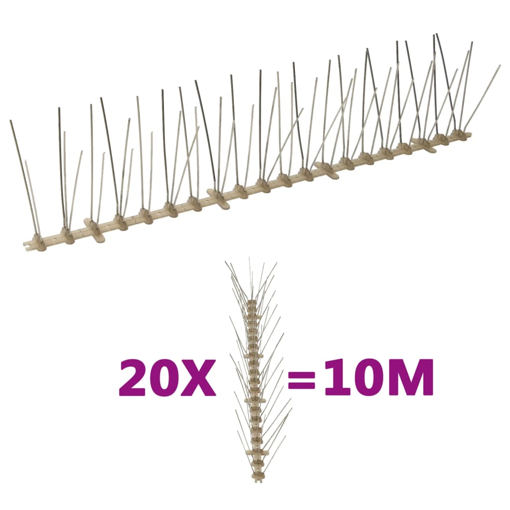 JUNG Vida 20-tlg. Vogelabwehr-Spikes-Set 10 m Kunststoff 5-reihig