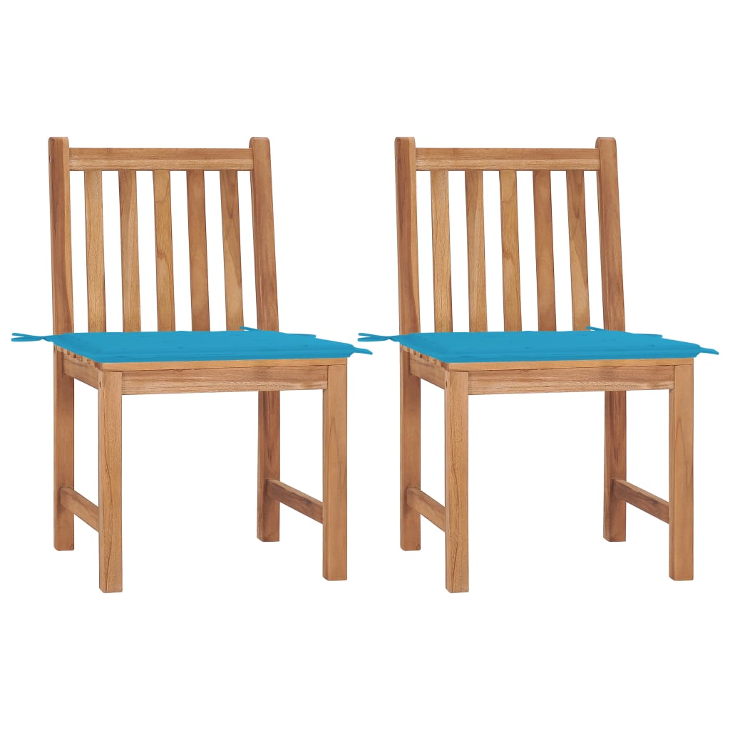 JUNG Vida Gartenstühle 2 Stk. mit Kissen Massivholz Teak