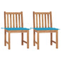 JUNG Vida Gartenstühle 2 Stk. mit Kissen Massivholz Teak