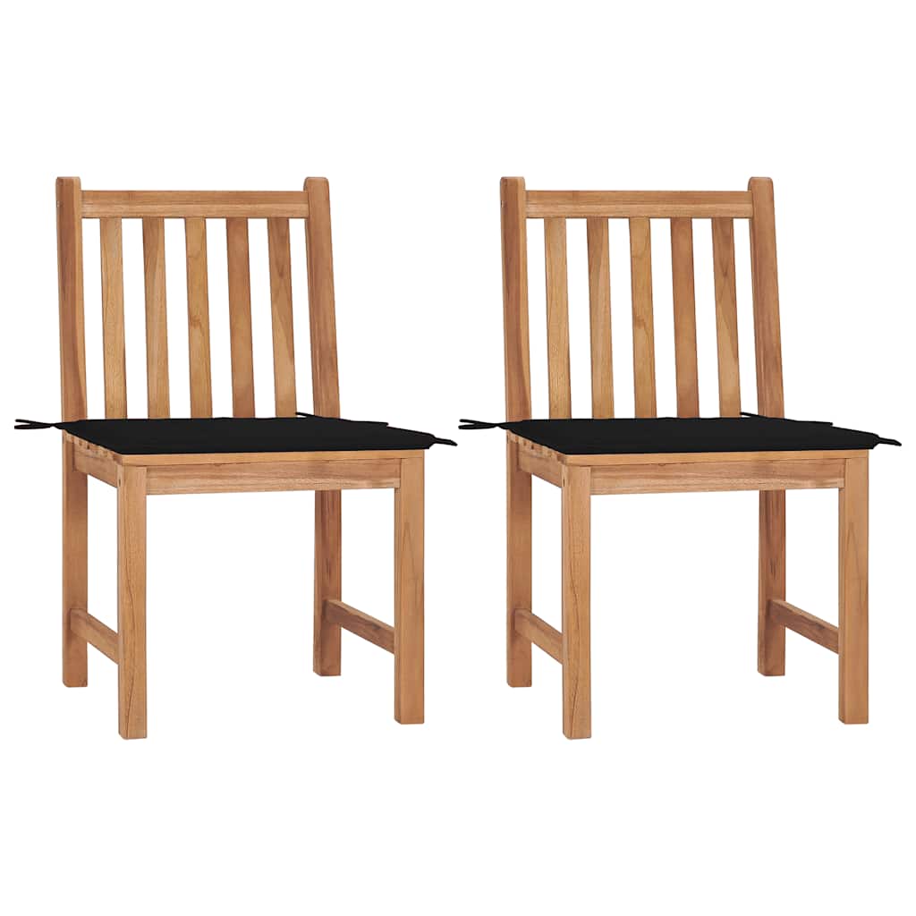 JUNG Vida Gartenstühle 2 Stk. mit Kissen Massivholz Teak