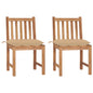 JUNG Vida Gartenstühle 2 Stk. mit Kissen Massivholz Teak