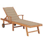 JUNG Vida Sonnenliege mit Auflage Beige Massivholz Teak