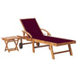 JUNG Vida Sonnenliege mit Tisch und Auflage Massivholz Teak