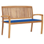 JUNG Vida Stapelbare Gartenbank mit Auflage 128,5 cm Massivholz Teak