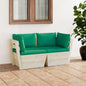 JUNG Vida Garten-Palettensofa 2-Sitzer mit Kissen Fichtenholz