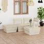 JUNG Vida 4-tlg. Garten-Paletten-Lounge-Set Imprägniertes Fichtenholz