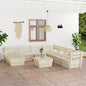 JUNG Vida 9-tlg. Garten-Paletten-Lounge-Set Imprägniertes Fichtenholz