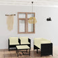 JUNG Vida 5-tlg. Garten-Lounge-Set mit Kissen Poly Rattan Schwarz