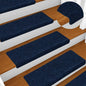 JUNG Vida Stufenmatten Selbstklebend 15 Stk. 65x21x4 cm Marineblau Rechteckiger Rand