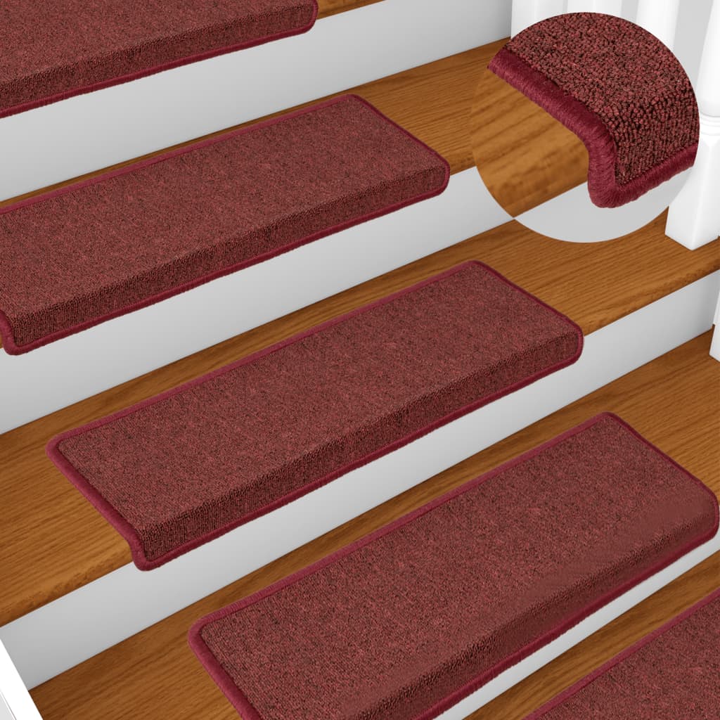 JUNG Vida Stufenmatten 15 Stk. 65x21x4 cm Bordeaux Rechteckiger Rand